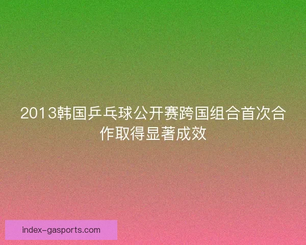 2013韩国乒乓球公开赛跨国组合首次合作取得显著成效 2013韩国乒乓球公开赛跨国组合首次合作取得显著成效