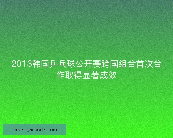 2013韩国乒乓球公开赛跨国组合首次合作取得显著成效 2013韩国乒乓球公开赛跨国组合首次合作取得显著成效