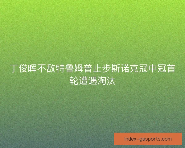 丁俊晖不敌特鲁姆普止步斯诺克冠中冠首轮遭遇淘汰