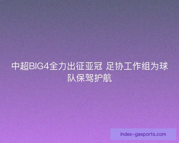 中超BIG4全力出征亚冠 足协工作组为球队保驾护航